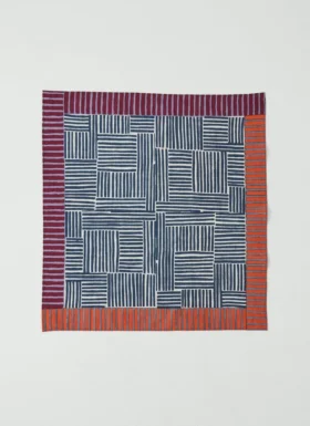 Bandana z nadrukiem w paski w stylu patchwork