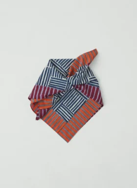 Bandana z nadrukiem w paski w stylu patchwork