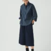 Bawełniana koszula typu smock z paskami w stylu kolejowym