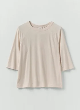 Bawełniano-konopny T-shirt z raglanowymi rękawami