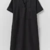 Bawełniano-lniana sukienka typu smock