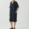 Bawełniano-lniana sukienka typu smock