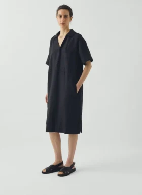 Bawełniano-lniana sukienka typu smock