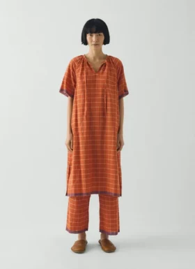 Bawełniany kaftan w kratę Bistrot Bawełniany kaftan w kratę Bistrot