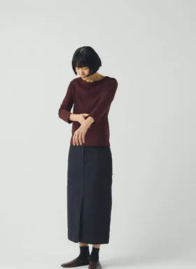 Bawełniany T-shirt Lia z dekoltem w łódkę