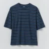 Bawełniany T-shirt w paski z krótkim rękawem w szortach