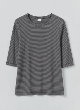 Bawełniany T-shirt w paski z półrękawami