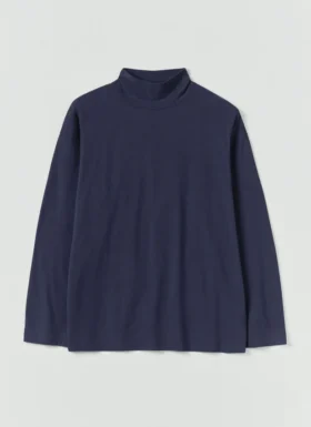 Bluza domowa z bawełny szczotkowanej z wysokim kołnierzem