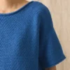 Dzianinowy T-shirt z bawełny i lnu