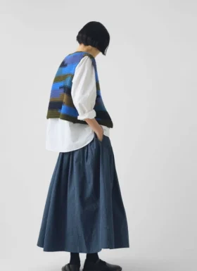 Kamizelka z dzianiny wełnianej w stylu patchwork