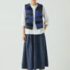 Kamizelka z dzianiny wełnianej w stylu patchwork Kamizelka z dzianiny wełnianej w stylu patchwork