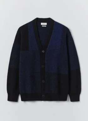 Kardigan z brytyjskiej wełny w jacquard Kardigan z brytyjskiej wełny w jacquard