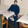 Kurtka z bawełnianego płótna barwionego w całości, z stójką Kurtka z bawełnianego płótna barwionego w całości, z stójką