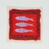 Lniana bandana z motywem ryb z targu Lniana bandana z motywem ryb z targu