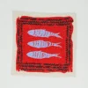 Lniana bandana z motywem ryb z targu Lniana bandana z motywem ryb z targu