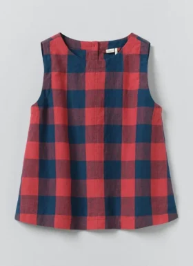 Lniany top w kratkę Lniany top w kratkę