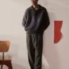 Sweter wełniany z półplisą Sweter wełniany z półplisą