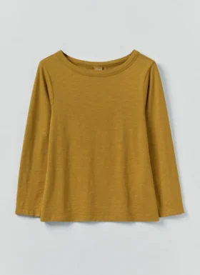T-shirt Lia z dekoltem w łódkę, barwiony w całości