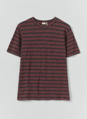 T-shirt Theo z bawełnianymi paskami i krótkim rękawem w szortach