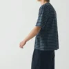 T-shirt z bawełny organicznej w paski, barwiony w całości T-shirt z bawełny organicznej w paski, barwiony w całości