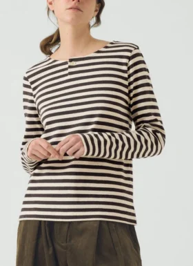 T-shirt z dzianiny w paski Chef Stripe