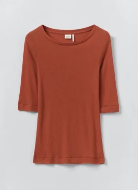 T-shirt z wełny i lyocellu z okrągłym dekoltem