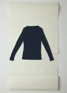 T-shirt z wełny i lyocellu z wysokim kołnierzem Aster