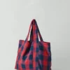 Torba lniana w kratkę Torba lniana w kratkę